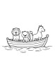 Boat with animals coloring page