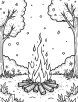 Bonfire in autumn coloring page