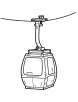 Cable car and a mountain landscape coloring page