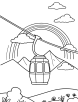 Cable car and a rainbow coloring page