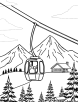 Cable car at a ski resort coloring page