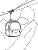 Cable car during sunset coloring page 1