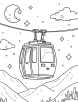 Cable car in a dreamy landscape coloring page