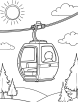 Cable car on a summer day coloring page 1