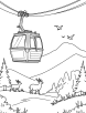 Cable car ride with a view of wildlife coloring page