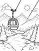 Cable car with a scenic view coloring page