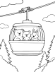 Cable car with animals coloring page