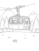 Cable car with animals coloring page 1