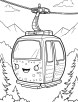 Cable car with colorful designs coloring page