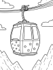 Cable car with fun patterns coloring page