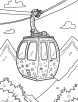 Cable car with fun patterns coloring page 1