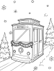 Cable car with holiday decorations coloring page