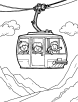 Cable car with passengers coloring page