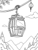 Cable car with traditional decorations coloring page