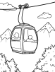 Cable car coloring page