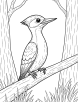 Calm woodpecker coloring page