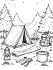 Camping gear coloring page