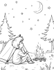 Stargazing camping coloring page