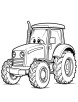 Cartoon tractor coloring page