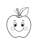 Cartoon apple coloring page 2