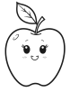 Cartoon apple coloring page