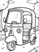 Cartoon auto rickshaw coloring page