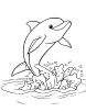 Cartoon dolphin coloring page