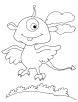 Cartoon monster face coloring page