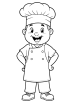 Chef in white uniform coloring page