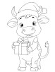 Christmas cow coloring page