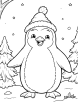 Christmas penguin coloring page