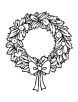 Christmas wreath coloring page