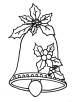 Christmas bell with holly coloring page