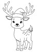 Christmas deer coloring page