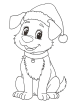 Christmas dog coloring page