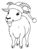 Christmas goat coloring page