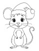 Christmas mouse coloring page