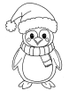 Christmas penguin coloring page