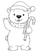 Christmas polar bear coloring page