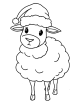 Christmas sheep coloring page