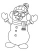 Christmas snowman coloring page