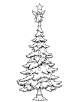 Christmas tree with angel coloring page