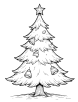 Christmas tree with bells coloring page