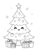 Christmas tree looking coloring page