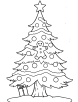 Christmas tree with gingerbread coloring page