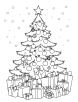 Christmas with light tree coloring page