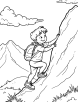 Climbing with backpack coloring page