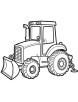 Construction site tractor coloring page