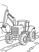 Tractor on construction site coloring page