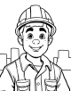 Construction Worker Coloring Page